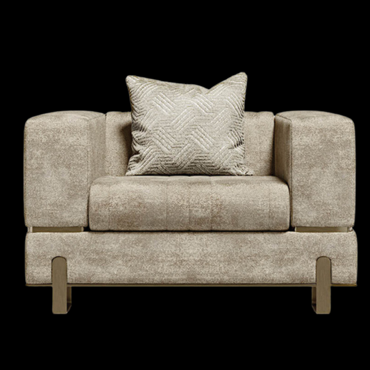 Modern Beige Armchair with Plush Cushion | Provance