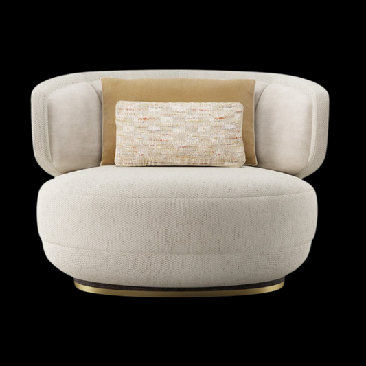 Modern Beige Swivel Armchair with Cushions | Provance