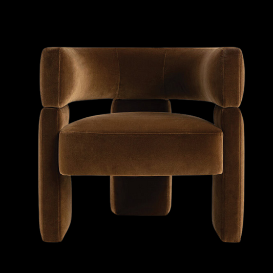 Modern Brown Velvet Armchair | Provance