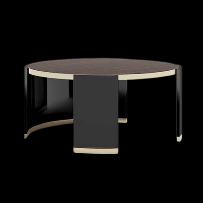 Modern Round Coffee Table with Sleek Metal Accents