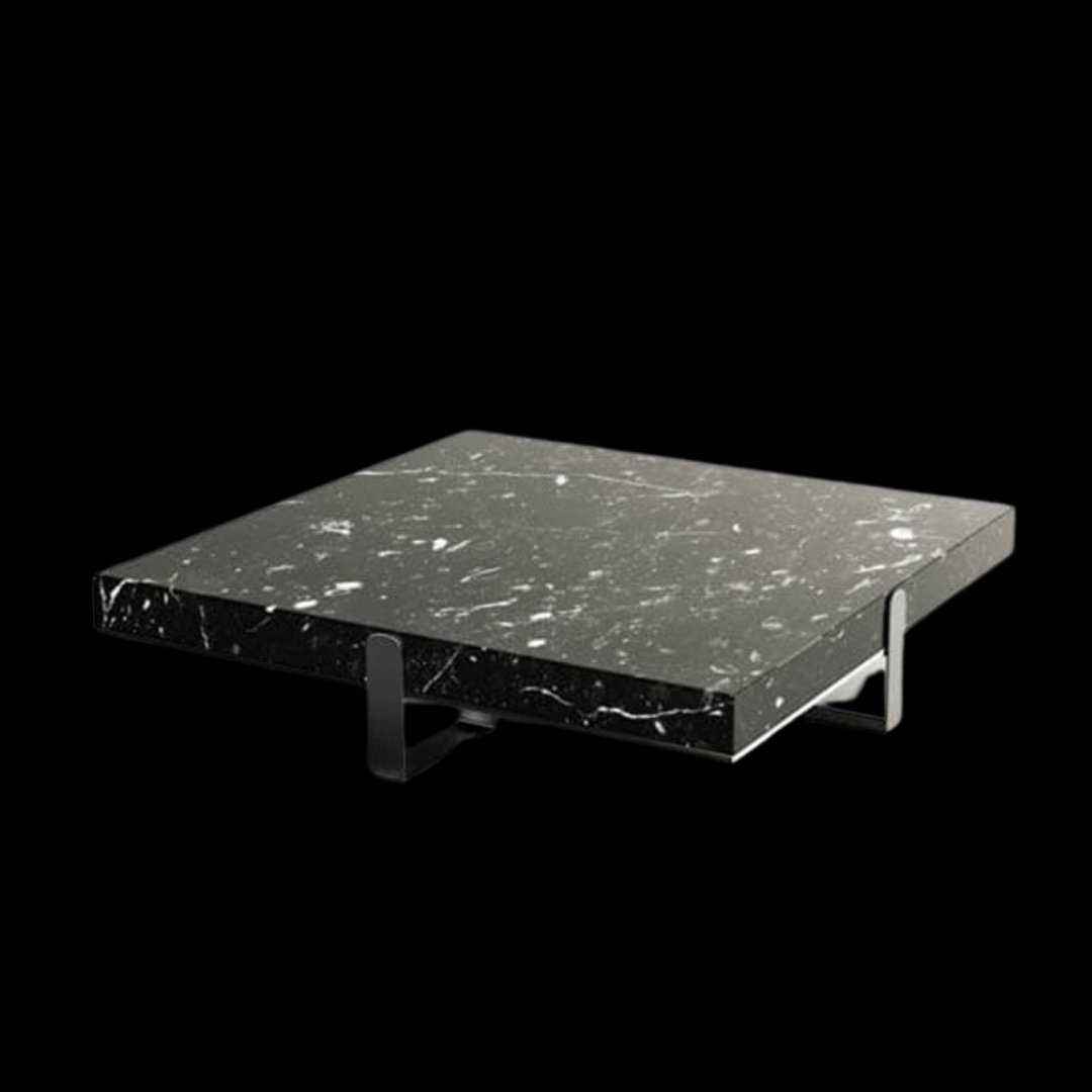 Modern Square Black Marble Coffee Table | Provance