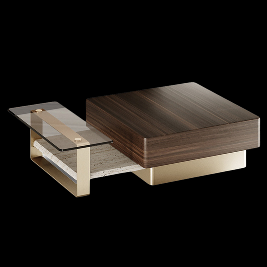 Modern Multi-Tier Coffee Table with Glass Shelf | Provance