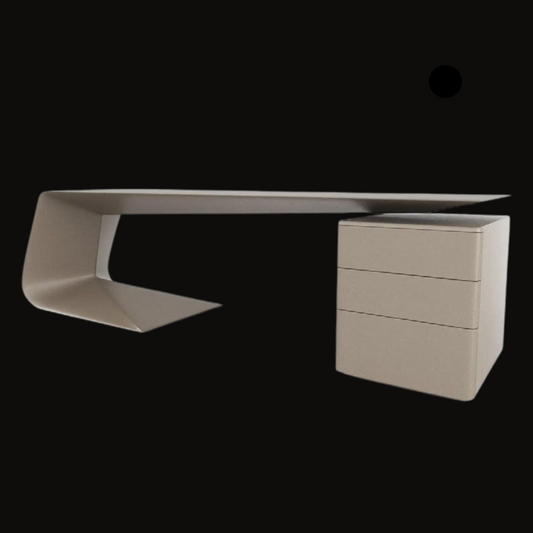 Modern Minimalist Luxury Office Desk with Integrated Storage