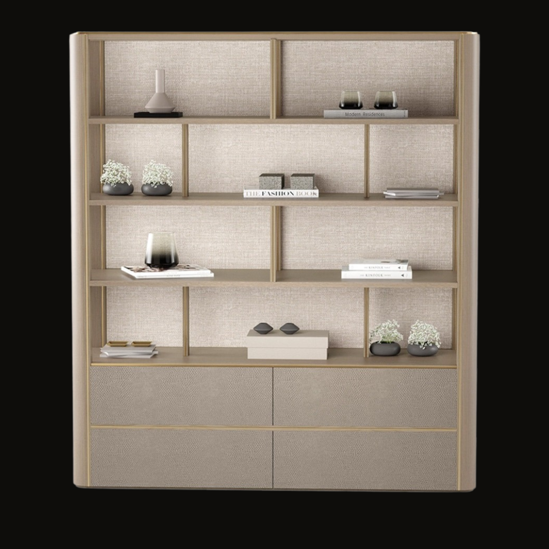 Luxury Shelving Unit with Integrated Storage