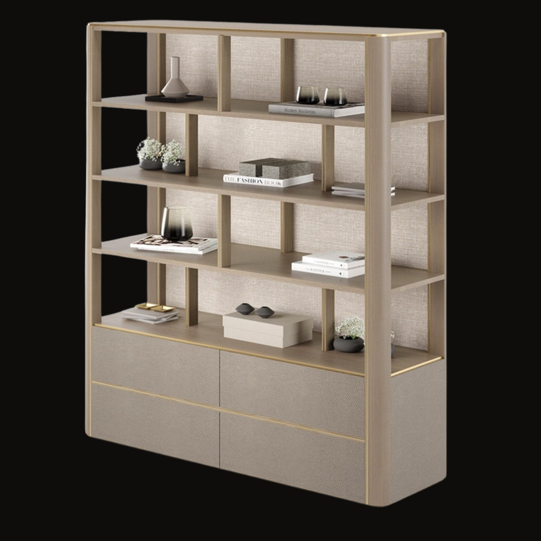 Luxury Shelving Unit with Integrated Storage