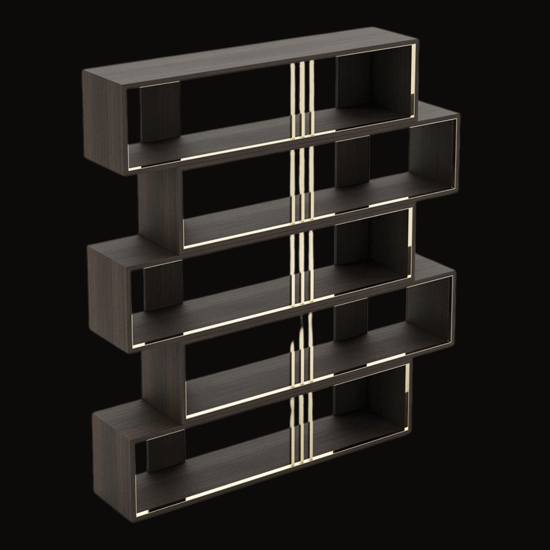 Modern Wooden and Stainless Steel Shelving Unit – SSU-032 - Provance Decoration