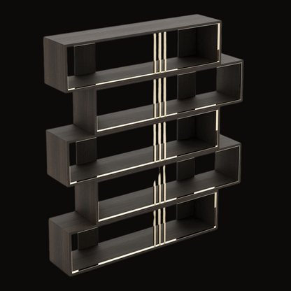 Modern Wooden and Stainless Steel Shelving Unit – SSU-032 - Provance Decoration