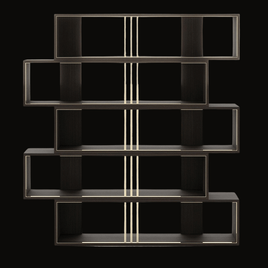 Modern Wooden and Stainless Steel Shelving Unit – SSU-032 - Provance Decoration