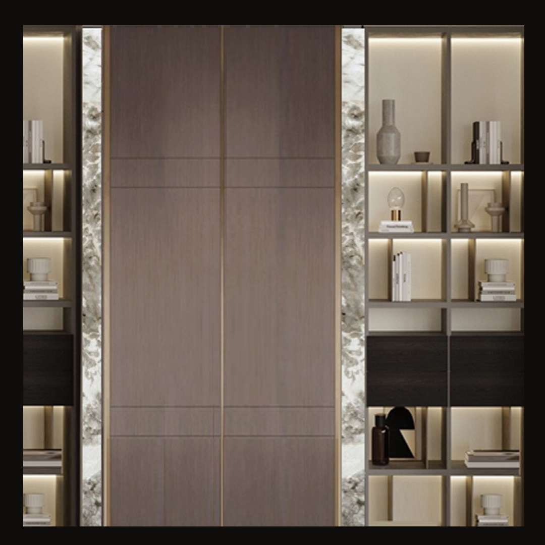 Modern Wall Cladding with Integrated Storage and LED Backlighting – WC-016