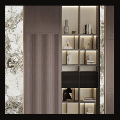 Modern Wall Cladding with Integrated Storage and LED Backlighting – WC-016