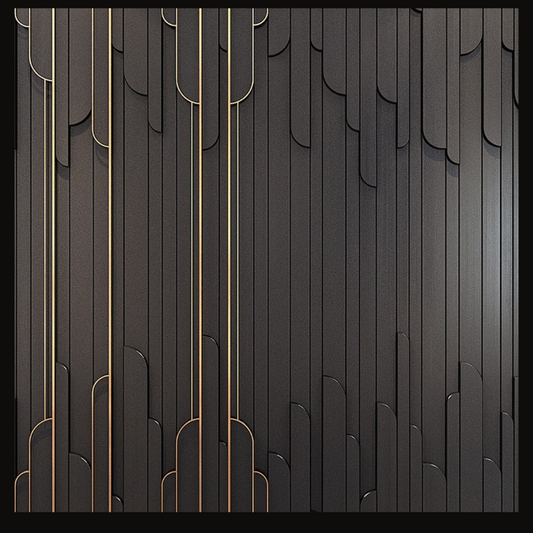 Modern Luxury Wall Cladding – Black with Gold Accents