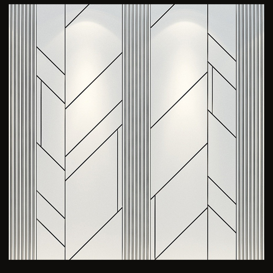 Chevron Wood Wall Cladding with Metallic Accents – WC-017