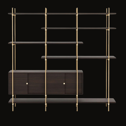 Modern Stainless Steel and Wood Shelving Unit – WSU-024